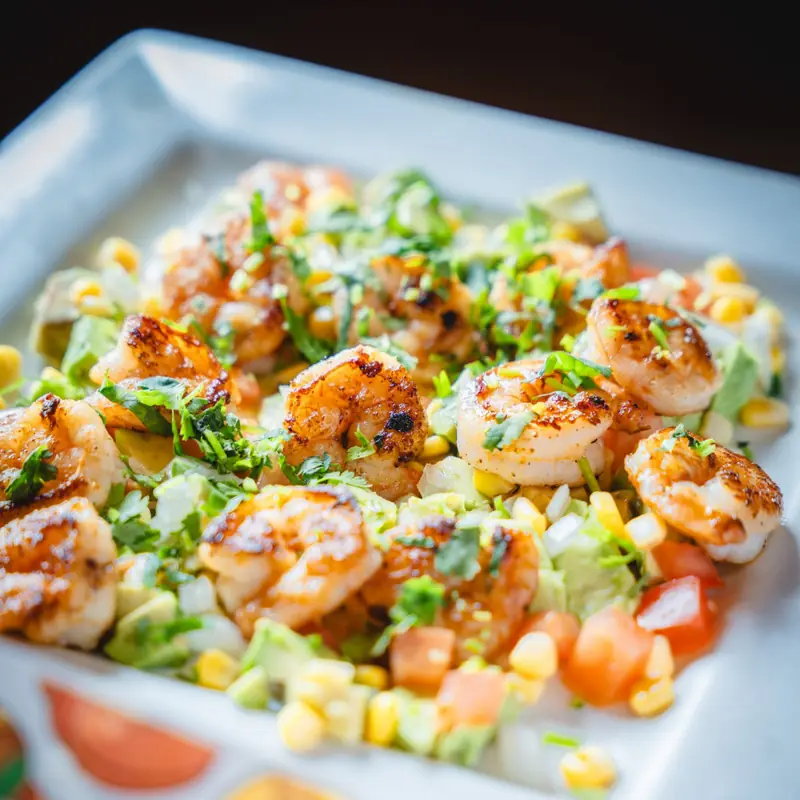 Salad de Aguacate: shrimp, avocado, corn and pico